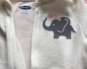 Baby girl elephant sleeper,Elephant Baby sleeper,Elephant Baby Shower,Elephant Baby Shower gift,Pink elephant One piece