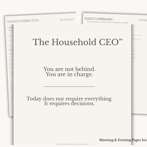 Printable Decision System Mental Load Relief Planner Alternative Printable Household Management Daily Reset Morning Routine Decision Fatigue