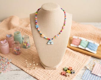 Kids Rainbow Dreams Beaded Charm Necklace