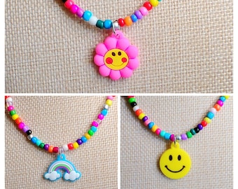 Y2K Kidcore Aethetic Jewelry-Silicone Charm Choker For Kids & Teens- Boho Summer Accessories