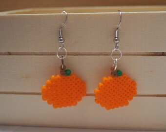 8-Bit Pixel Pumpkin Earrings