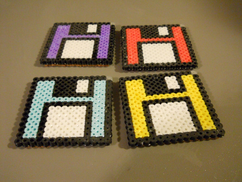 Set of 4 Floppy Disk 8-bit coaster set image 2