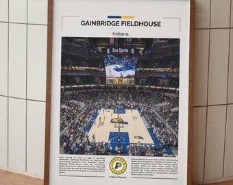 Gainbridge Fieldhouse Stadium Poster, Indiana Pacers Wall Art, Pacers Print, NBA Poster, Basketball Wall Art, Gift For Basketball Fan