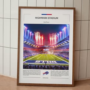 Poster dello stadio Highmark, decorazione murale dei Buffalo Bills, stampa dei Bills, poster NFL, decorazione murale a tema football americano, regalo per gli appassionati di football