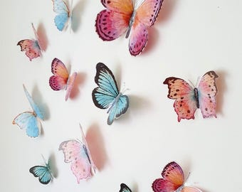Butterfly Wall Art, Realistic Butterfly, Butterflies Wall Decor, Butterfly Wall Decal, 3D Butterfly Room Decor, Blue Butterfly Wall Stickers