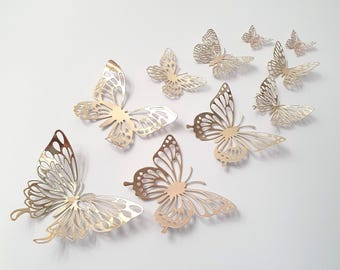 Butterfly Nursery Decor, Butterfly Decor, Gold Butterfly, Gold Nursery Decor, Butterfly Wall Art, Gold Room Decor,  Gold Wall Decor
