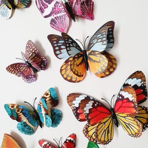 Butterfly Wall Decor, Butterfly Wall Stickers, 3D Butterfly Room Decor, Natural Butterfly Wall Art, Nursery Decor, Wedding Decorations