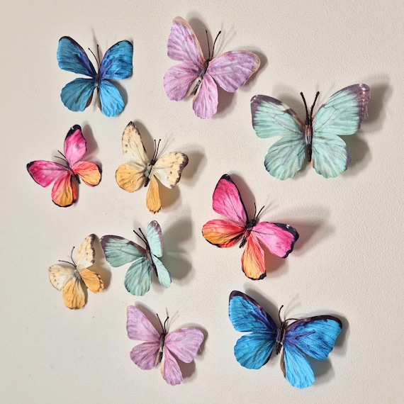 Butterfly Wall Decal, 3D Embellishments, Fabric Butterflies, Butterfly Wall Art, 3D Butterfly Party Decor, Wall Stickers, Nursery Art