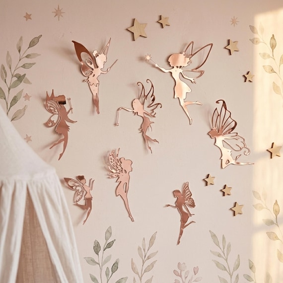 Fairy Wall Decal, Fairy Wall Decor, Fairy Bedroom Decor, Fairytale Nursery, 3D Fairy Wall Stickers, Fairy Nursery Decor, Fairy Garden