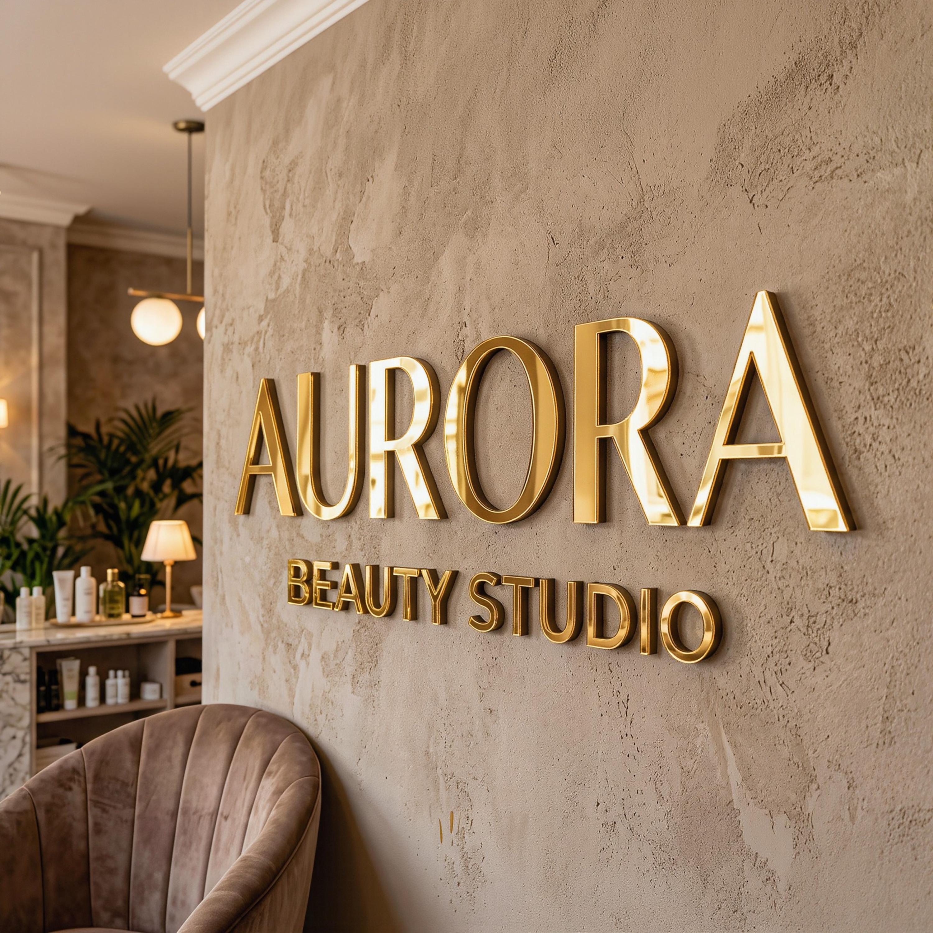 Gold Sign for Business Custom, Gold Mirror Logo Sign, Reception Office Sign Personalized, Hair Salon Signs, Lash Room Decor,Esthetician Sign