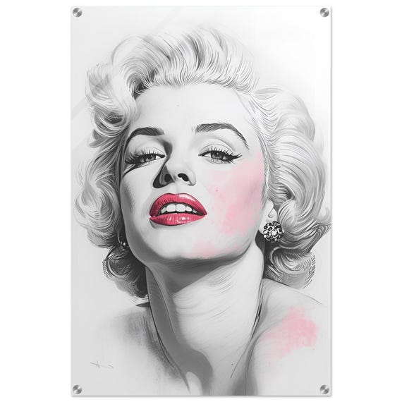 Elegant Marilyn Monroe Acrylic Print - Modern Art Decor - Glossy Glass-Like Finish