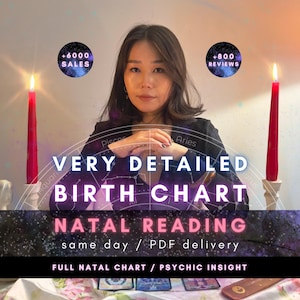 In-Depth Birth Chart Astrology Reading, Natal Chart Analysis Report Psychic Insights, PDF Delivery