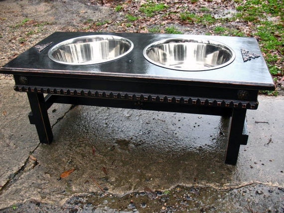 Elevated Dog Bowl Feeder For Large Dogs 2 Five Quart Bowls Etsy