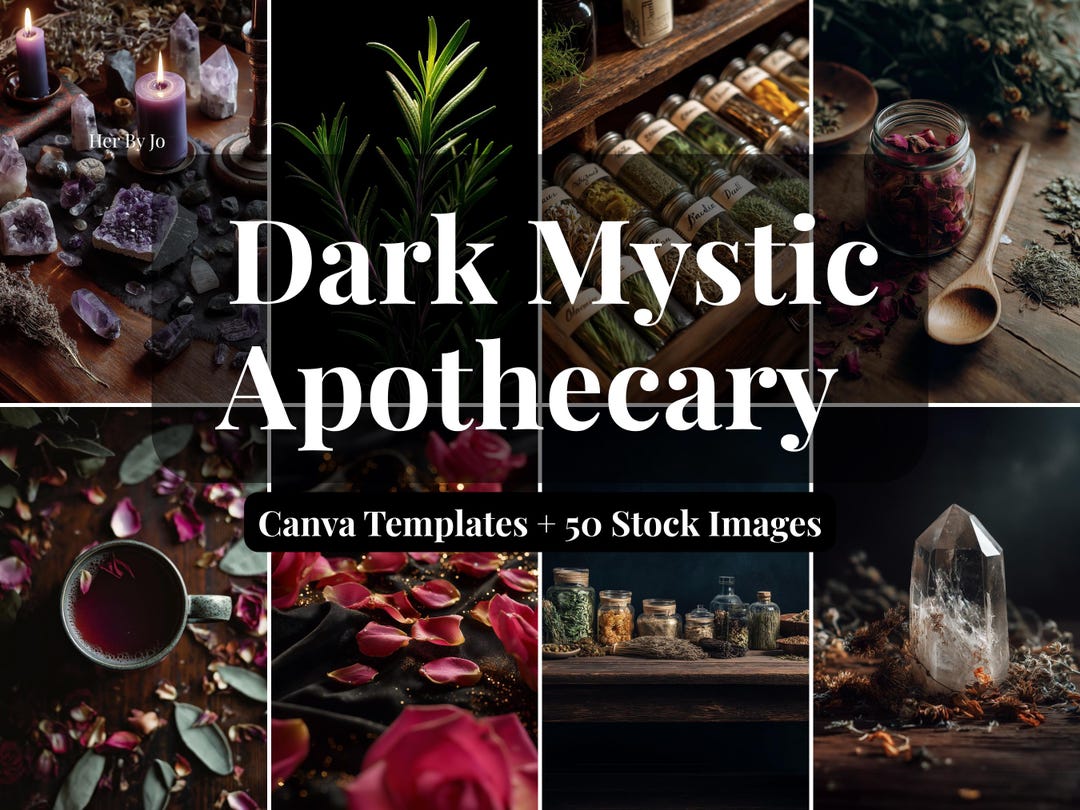 Dark Mystic Apothecary Canva Templates + Stock Photos | Social Media ...