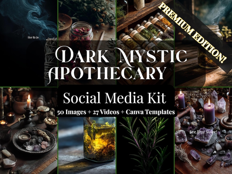 Mystic Apothecary Social Media Kit | Canva Templates, Stock Photos ...