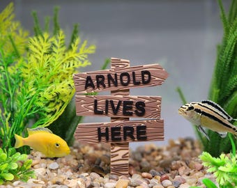 Wood Personalized Aquarium Name Sign - 3 sizes