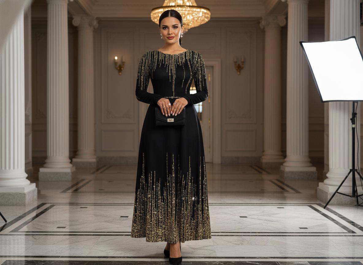 Gold & Black Evening Dress - Etsy