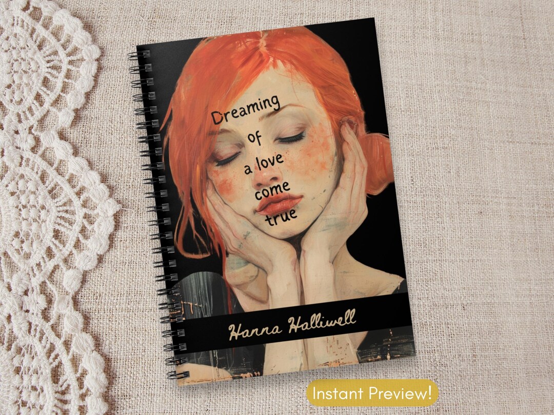 Custom Name Spiral Notebook Cover Personalized Dream Journal for Tween ...