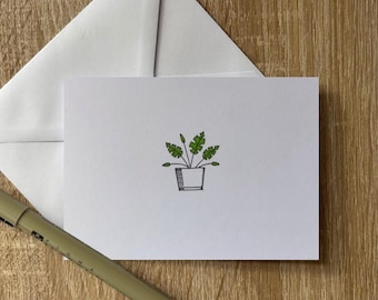 Pflanzen Set: Handgemachte Botanische Illustration Grußkarten