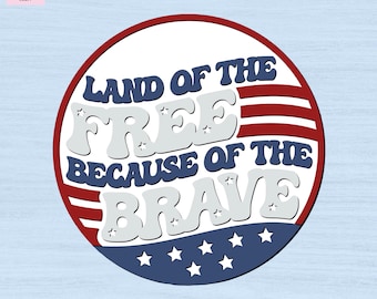 Land of The Free DIY Kit – DIY Door Decor – Paint Your Own Sign – Laser Cut Plywood Sign – Laser Cut Unfinished Wood