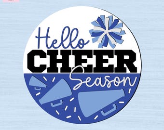 Hello Cheer Season DIY Kit – DIY Door Decor – Paint Your Own Sign – Laser Cut Plywood Sign – Laser Cut Unfinished Wood