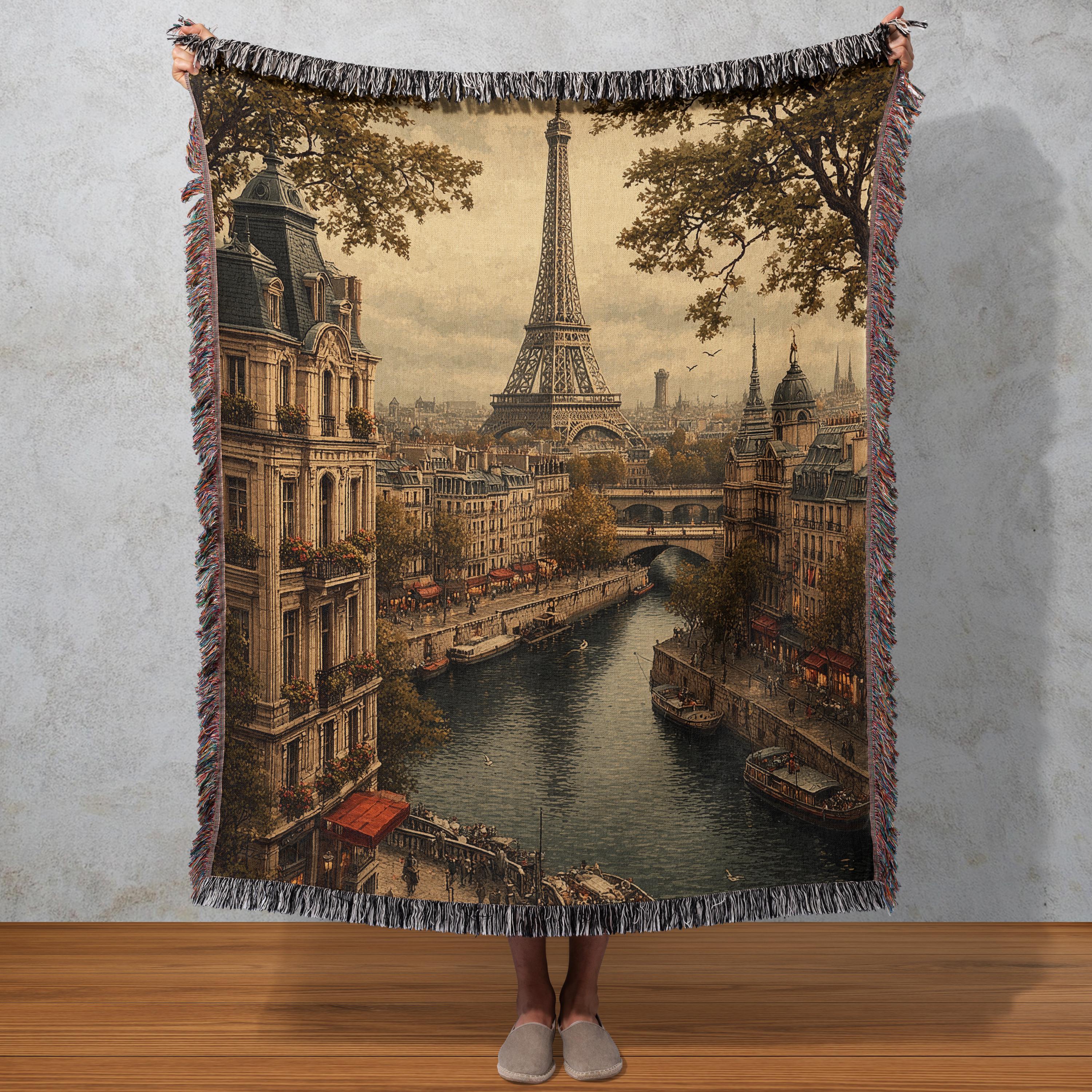 Tenture Murale Tapisserie Tour Eiffel - 63x46cm - Fabriqué En Belgique (Neuf)