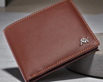 Wildbuff Mens Black Over Flap Leather Wallet Timeless Everyday Wallet Gift Ready