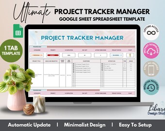 The Ultimate Project Tracker Manager for Google Sheets – Plan, Track, & Succeed | Digital Download