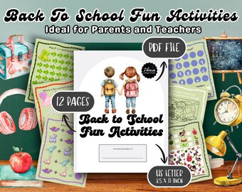 Back To School Elementary Activity Pack: 12 Pages (PDF Pattern)