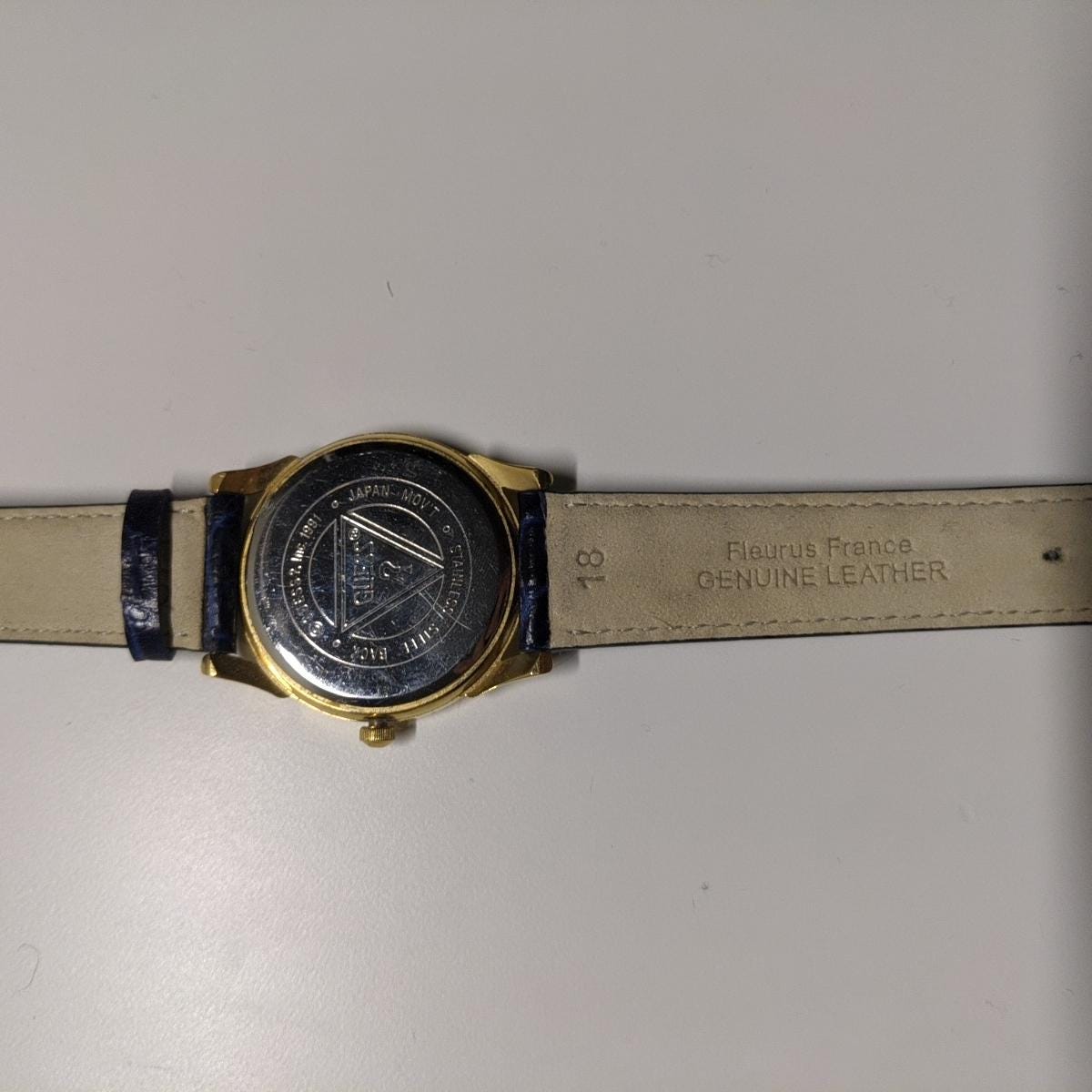 1991 90s Guess Watch Gold Tone Vintage Retro Blue Snakeskin  display picture 1