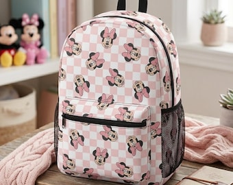 Mochila adorable de Minnie Mouse, bolsa para viajes familiares de Disney, mochila escolar de Disney, mochila personalizada, regreso a clases, regalo para niñas.