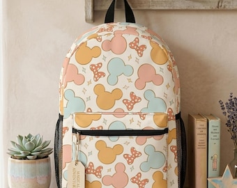 Mochila divertida de Mickey y sus amigos con estampado de leopardo, bolsa para viajes familiares de Disney, mochila escolar de Disney, mochila personalizada, regreso a clases, regalo para niños.