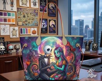 Jack Skellington Sally Zero Nightmare Before Christmas Handbag, Jack Christmas Leather Bag, Christmas In July Handbag, Gift For Her.