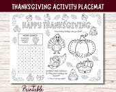 Festive Thanksgiving Coloring Placemat - Instant Download for Kids