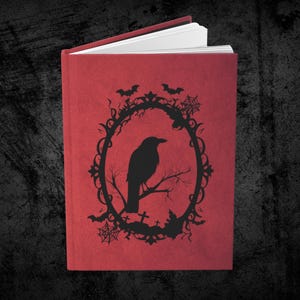 Gothic Raven Journal: Dark Academia Red Hardcover Notebook