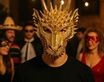 3D Drachen Gesichtsmaske: Kostüm Cosplay Maske, Erwachsenengröße