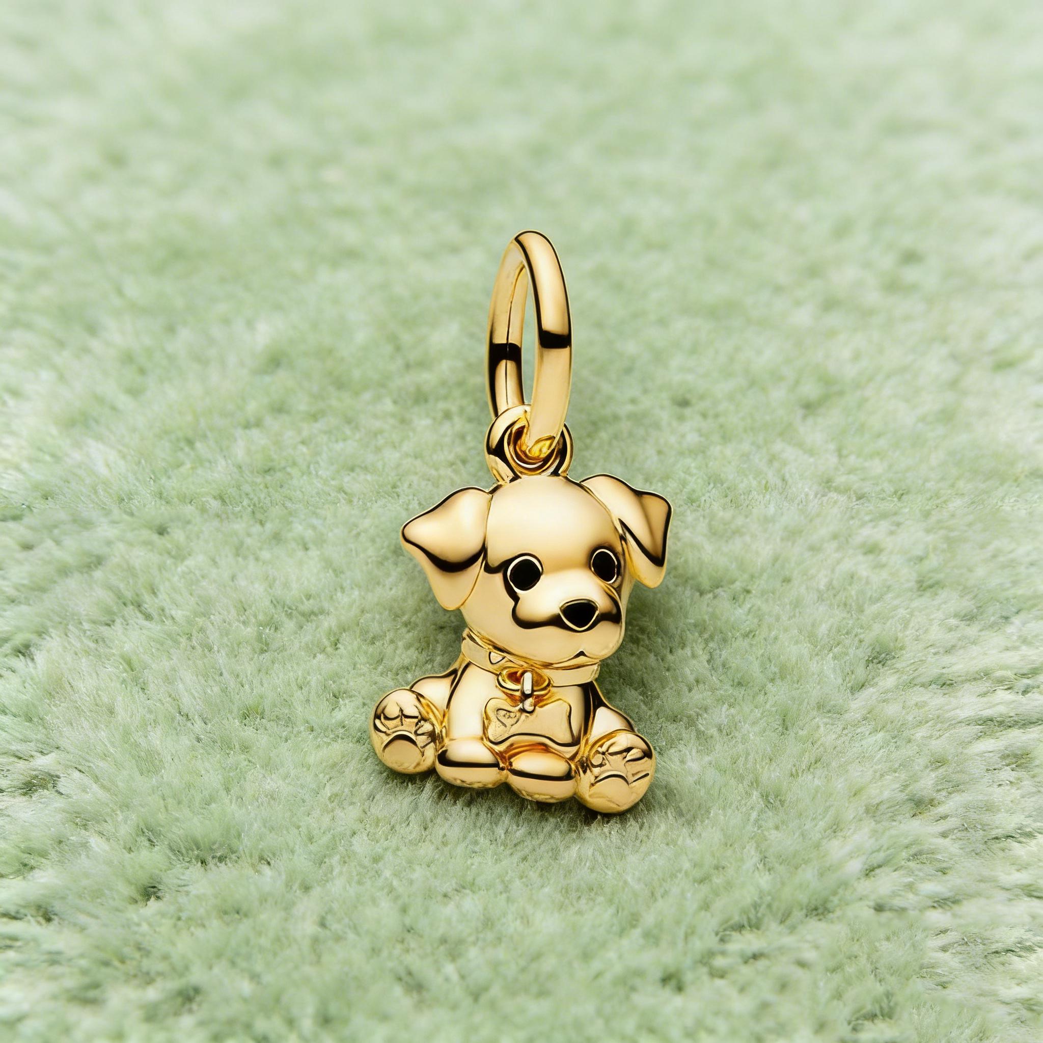 Pandora Charms Puppy Gold - Etsy