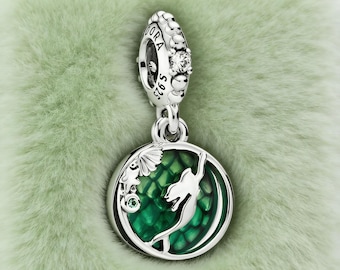 Ariel sterling silver dangle charm,gold-plated 925 sterling silver clasp charm, bracelet charm, women's gift,  gift for her