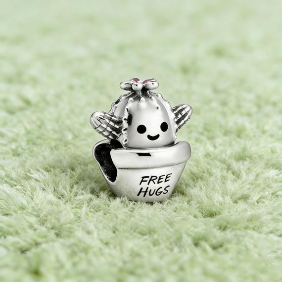 Cactus Hug Charm, Gold-plated 925 Sterling Silver Clasp Charm, Bracelet  Charm, Women's Gift, Gift for Her - Etsy