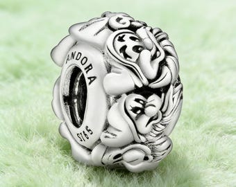 Seven Dwarfs All Around Spacer Charm,gold-plated 925 sterling silver clasp charm, bracelet charm, women's gift,  gift for her