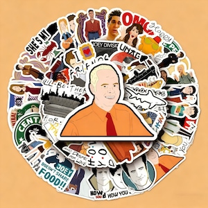55pcs-Friends TV Show Sticker Pack • Central Perk Stickers • Funny Quotes Decals • Ross Rachel Monica Chandler Joey Phoebe Stickers