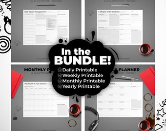 Sarcastic Printable Planner Bundle – Daily, Weekly, Monthly (Instant Download)