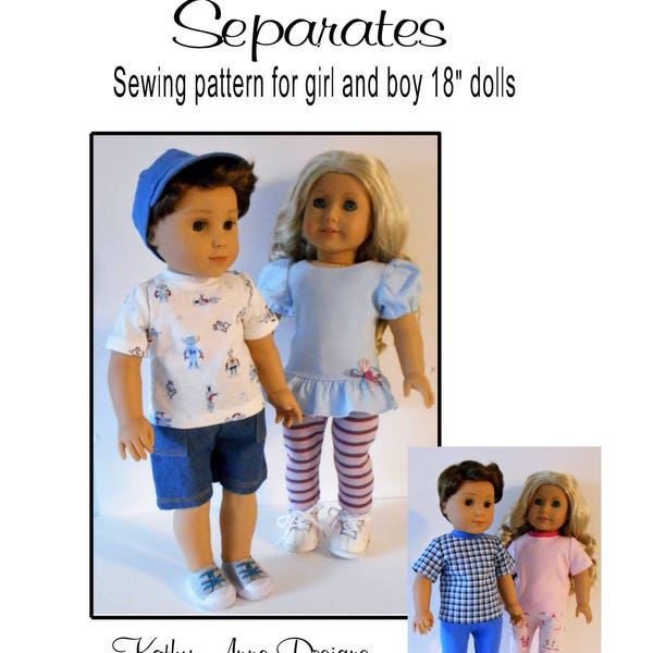 PDF Separates sewing pattern fits 18" girl and boy dolls