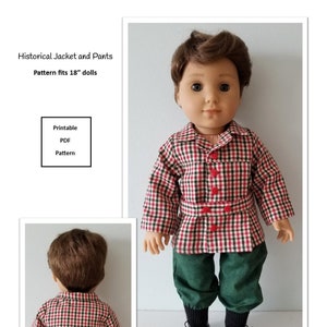 PDF Historical Jacket and Pants fit 18&quot; dolls, such as American Girl