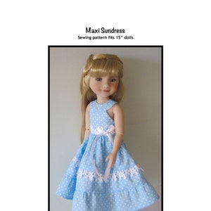 PDF Maxi Sundress sewing pattern fits 15" dolls, such as Fashion Friends