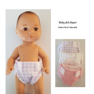 PDF Baby doll diaper pattern fits 8" dolls, such as Little Bitty Baby