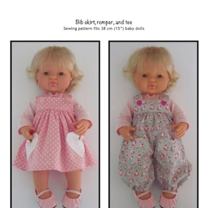 PDF Bib Skirt, Romper, Tee Pattern Fits 38 Cm Dolls, Such as Miniland ...