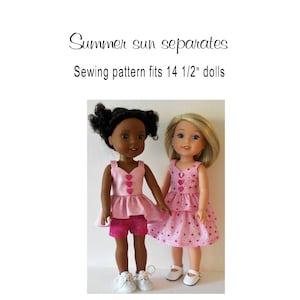 Summer sun separates PDF sewing pattern fits 14 1/2&quot; dolls