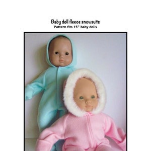 PDF Baby doll snowsuit pattern fits 15&quot; baby dolls, such as Bitty Baby
