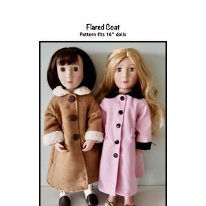 PDF Flared Coat sewing pattern fits 16 inch dolls, such as A Girl for All Time